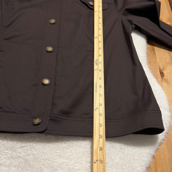 Christopher & Banks Womens Brown Collared Button Down LS Shirt Shacket Sz L - Picture 10 of 10